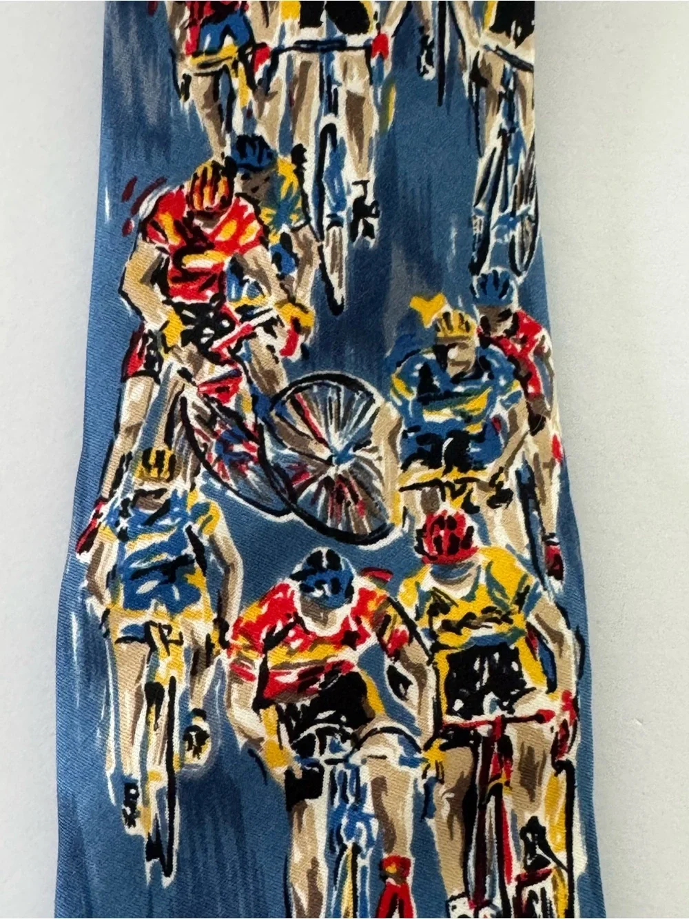Land’s End 100% Silk Neck Tie-Multicolor Cycling